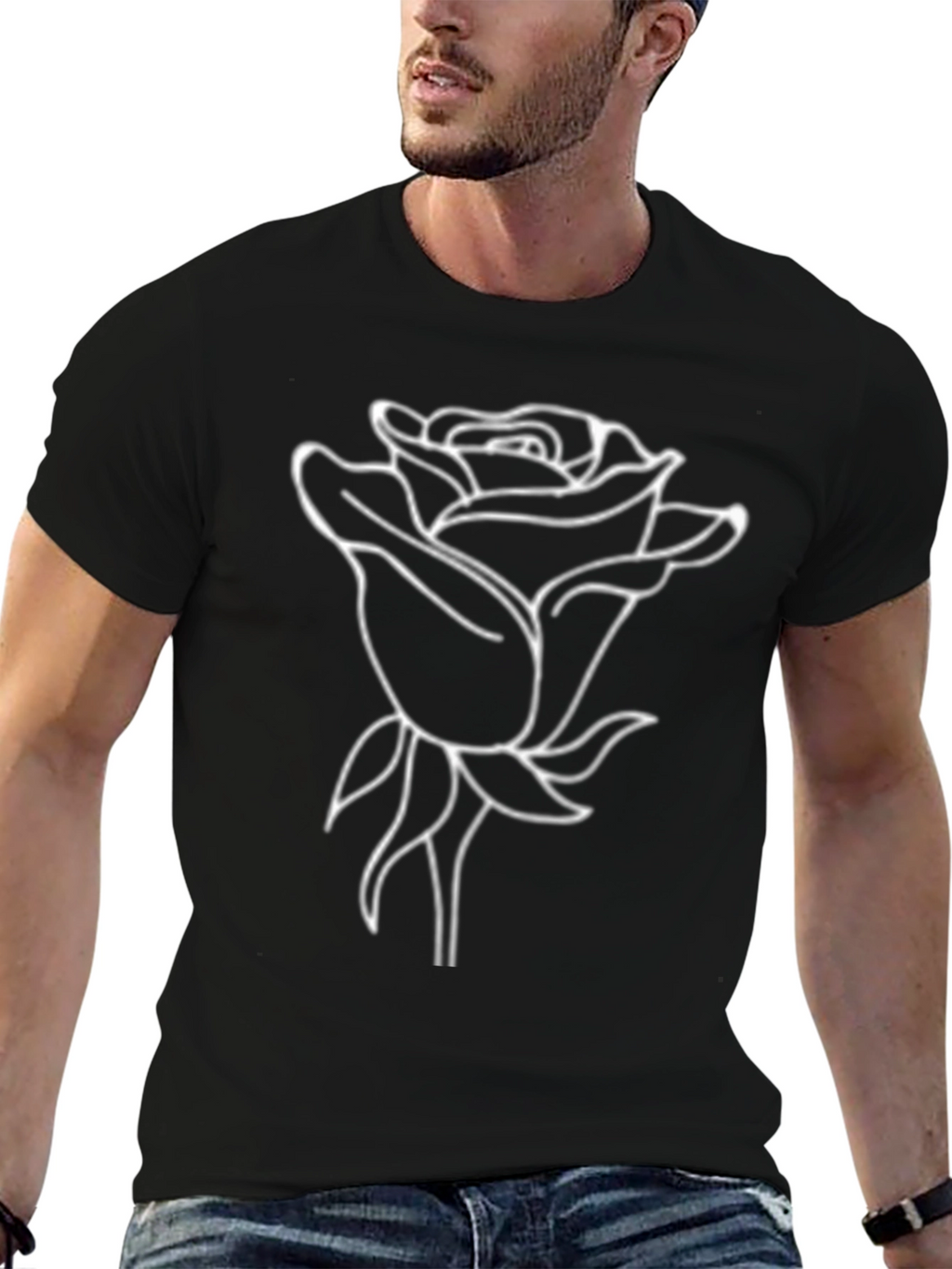Rose Graphic T-Shirt - Classic Black Tee