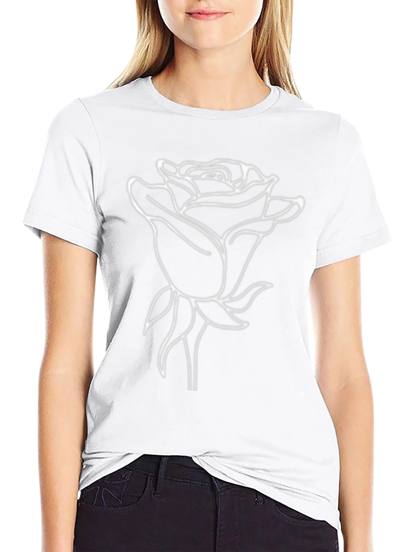 Rose Graphic T-Shirt - Classic Black Tee