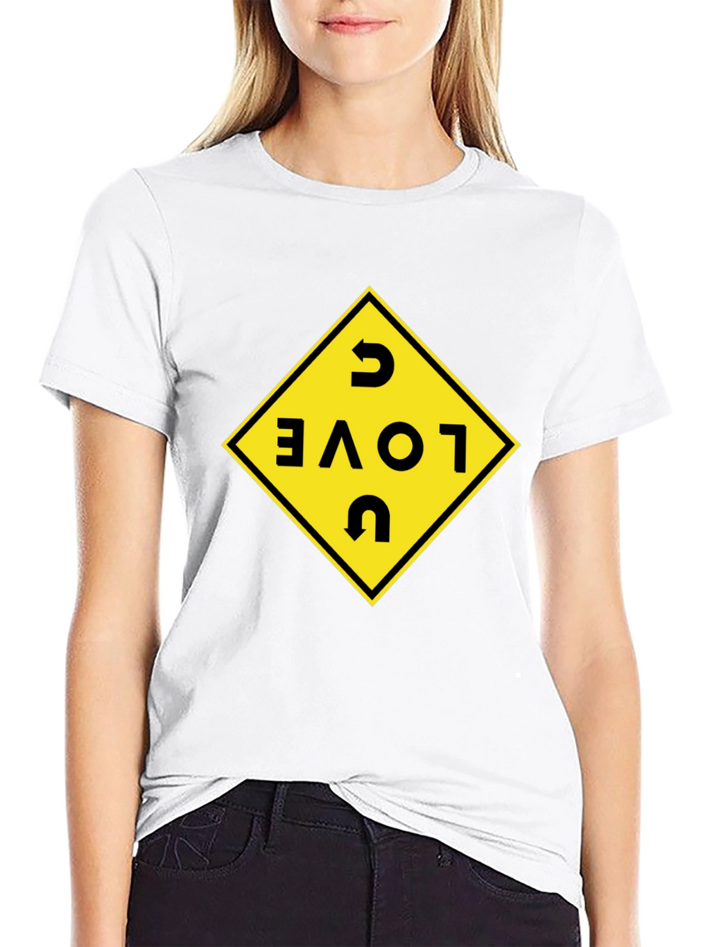 I Love U Black T-Shirt with Graphic