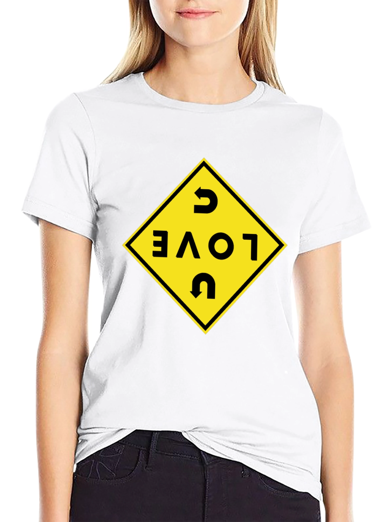 I Love U Black T-Shirt with Graphic