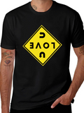 I Love U Black T-Shirt with Graphic