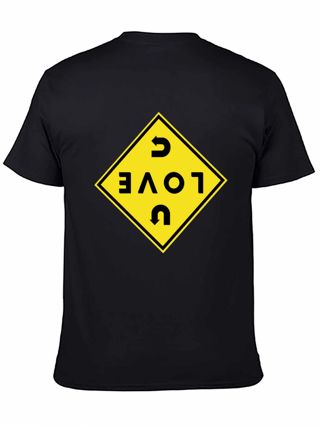 I Love U Black T-Shirt with Graphic