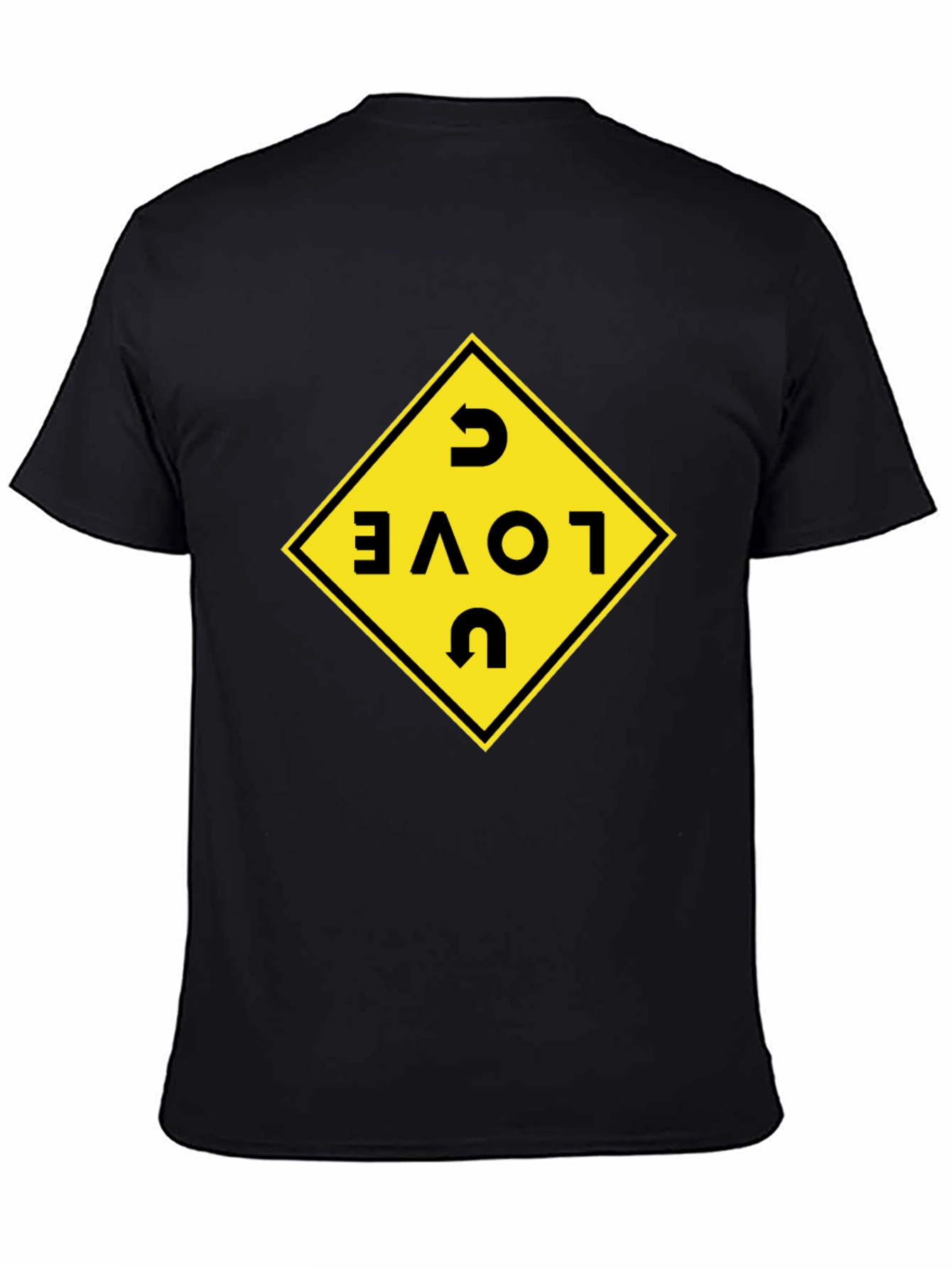 I Love U Black T-Shirt with Graphic