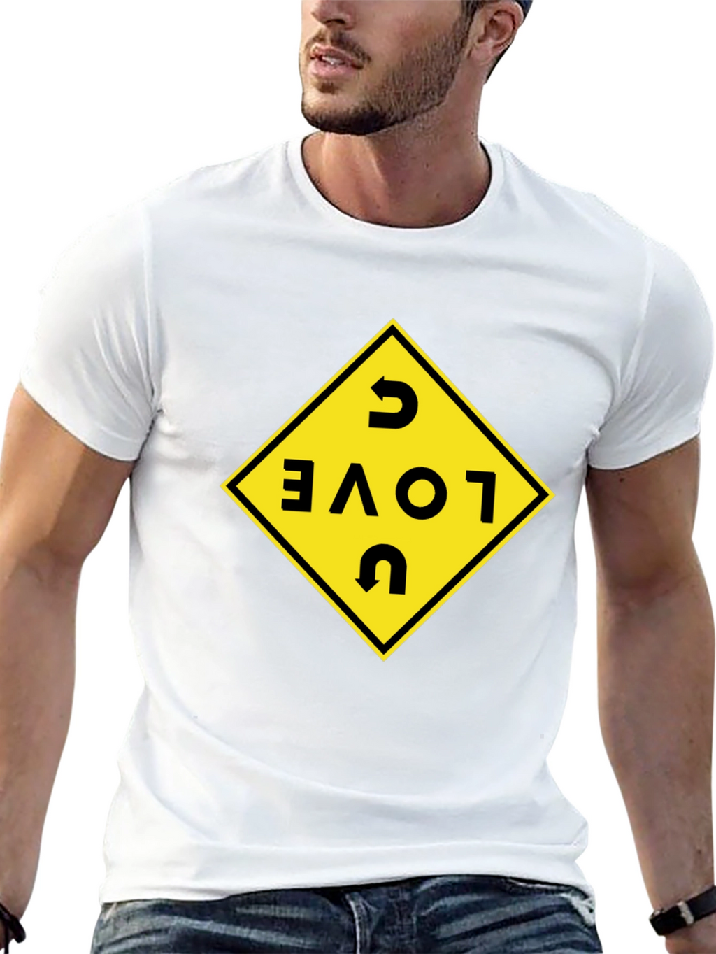 I Love U Black T-Shirt with Graphic
