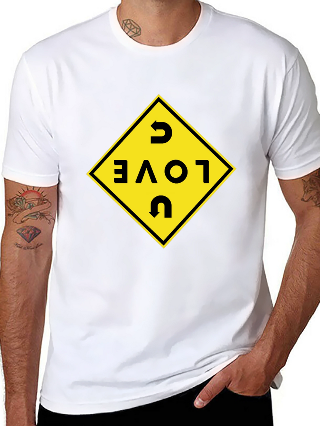 I Love U Black T-Shirt with Graphic