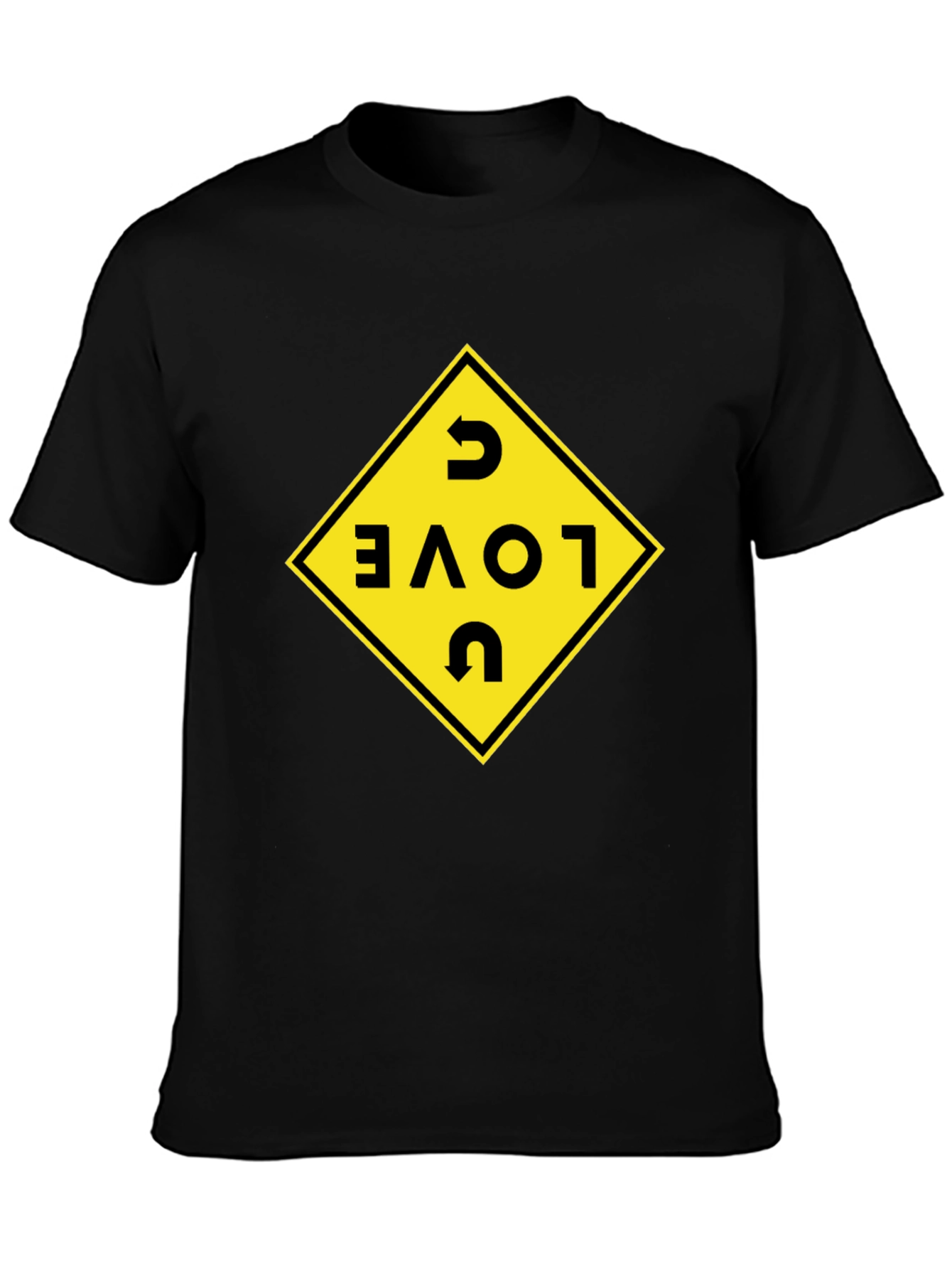 I Love U Black T-Shirt with Graphic