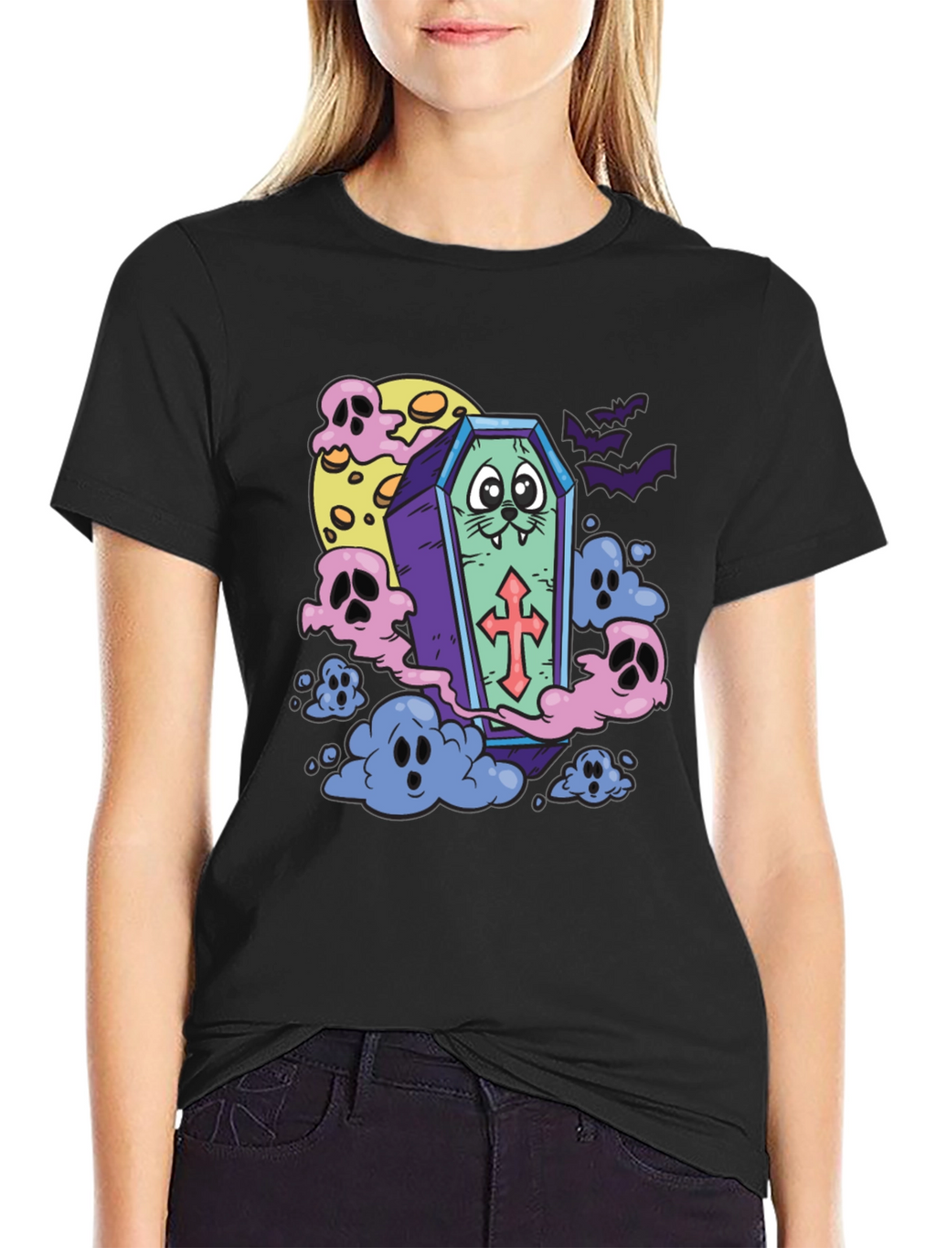Spooky Coffin Cat T-Shirt