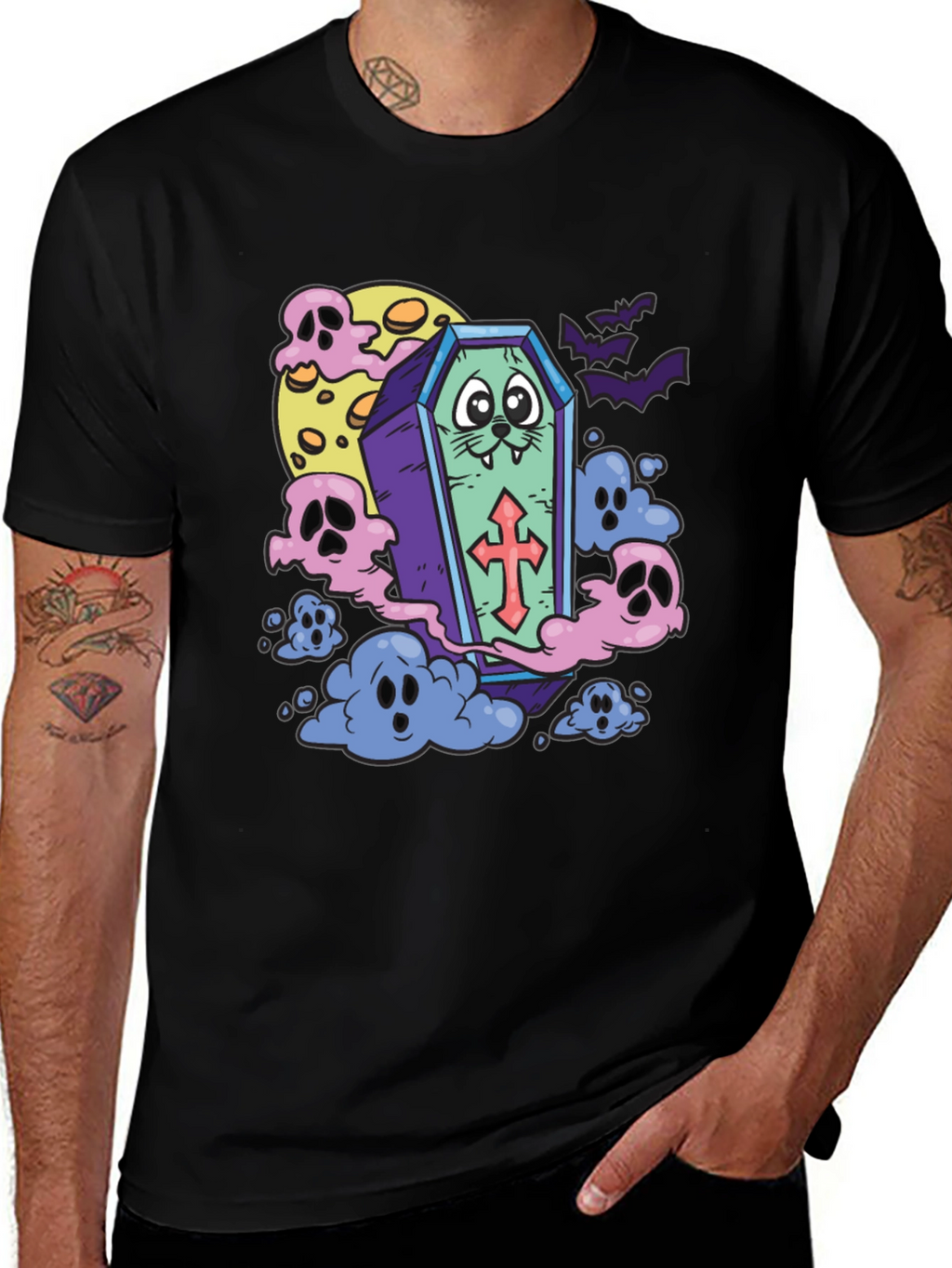 Spooky Coffin Cat T-Shirt