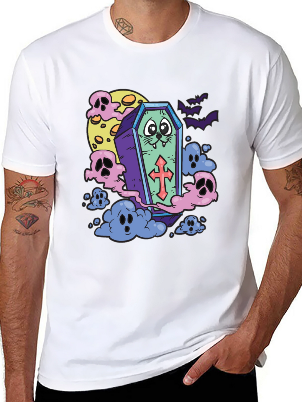 Spooky Coffin Cat T-Shirt