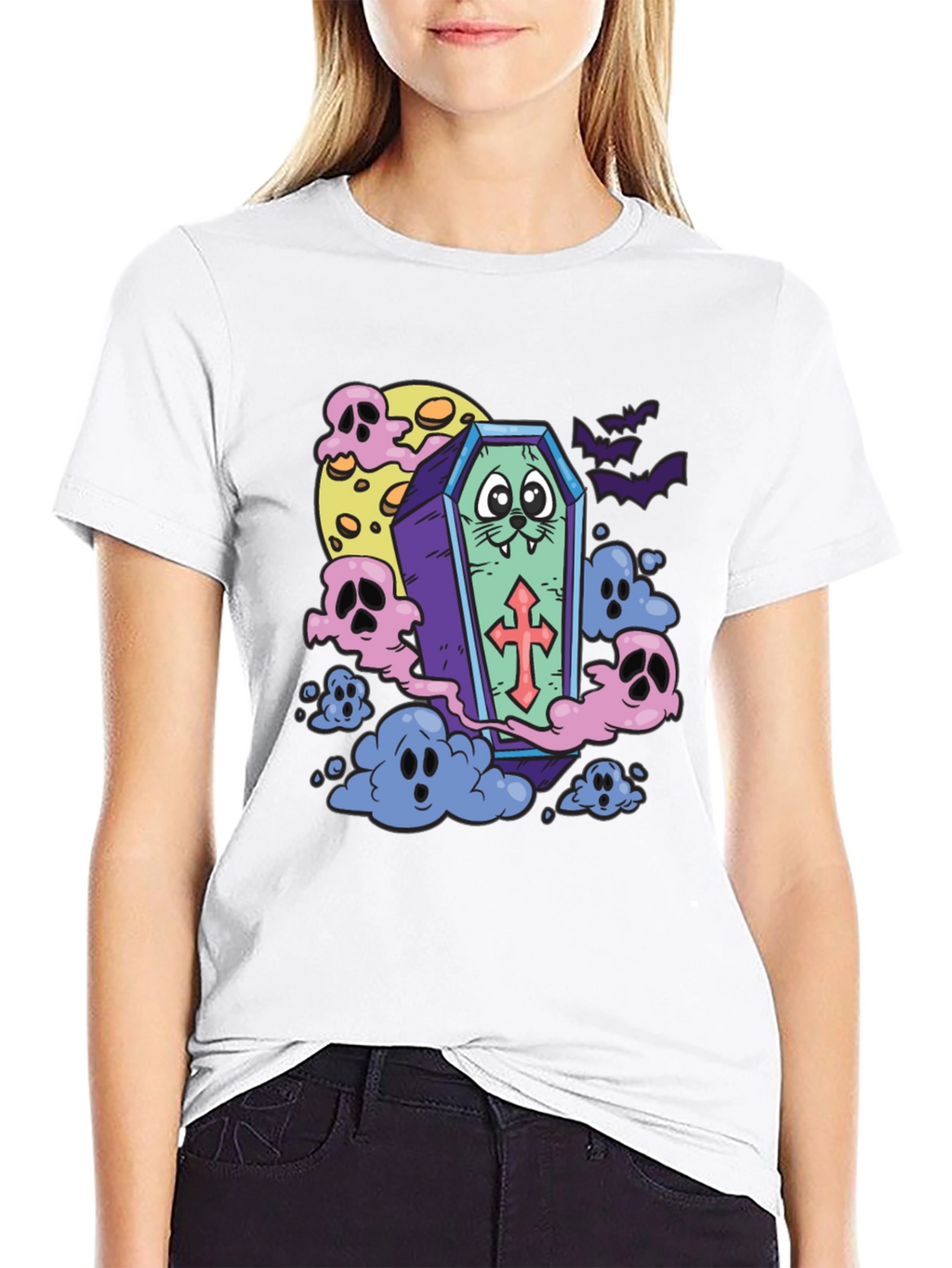Spooky Coffin Cat T-Shirt