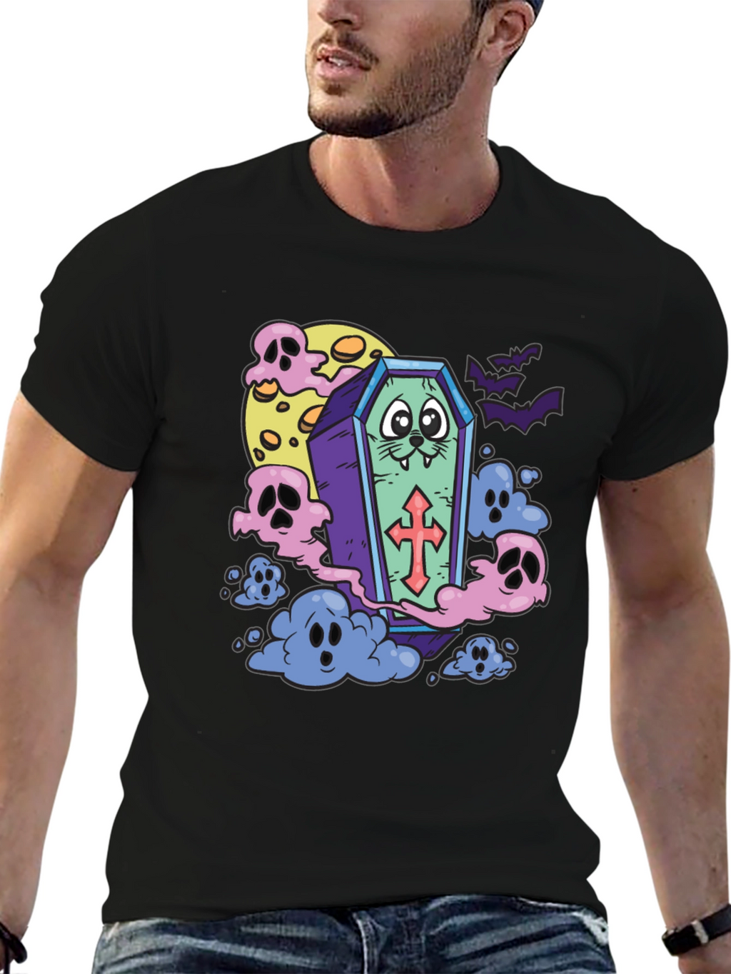 Spooky Coffin Cat T-Shirt