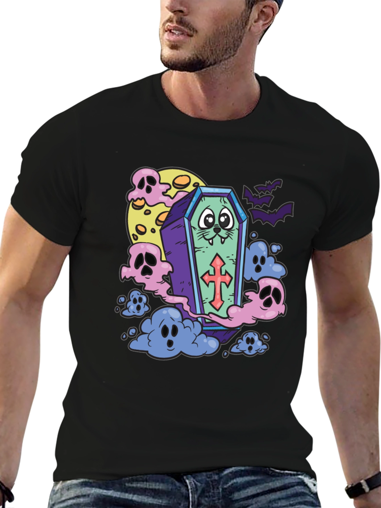 Spooky Coffin Cat T-Shirt