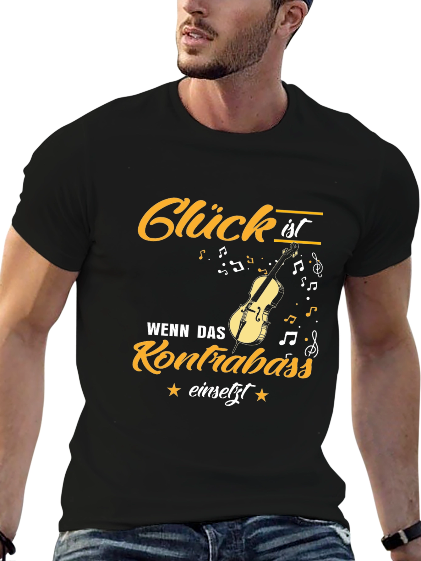 Glück ist Kontrabass T-Shirt: Musician Gift
