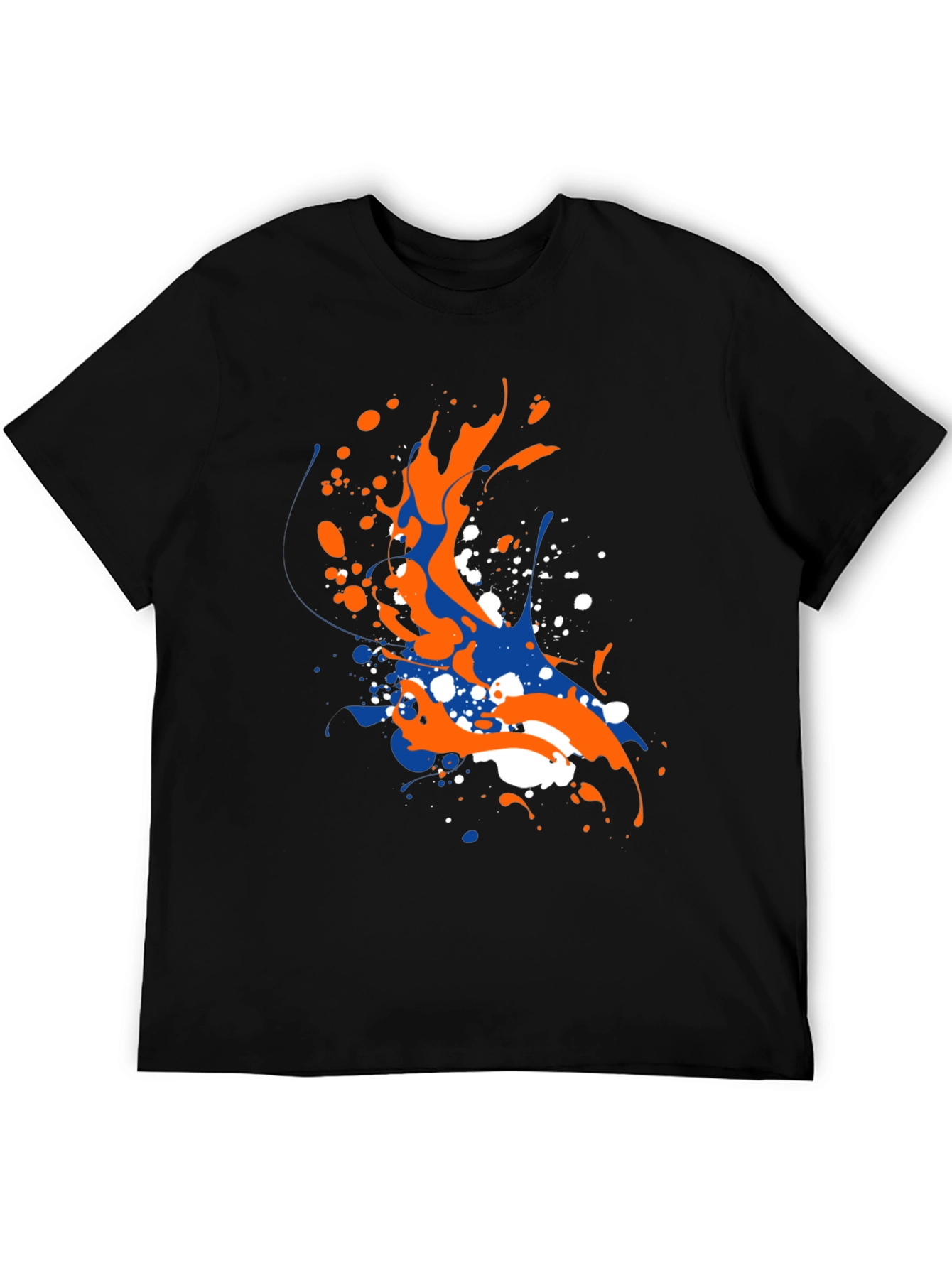 Abstract Splatter Graphic Mens Black T-Shirt