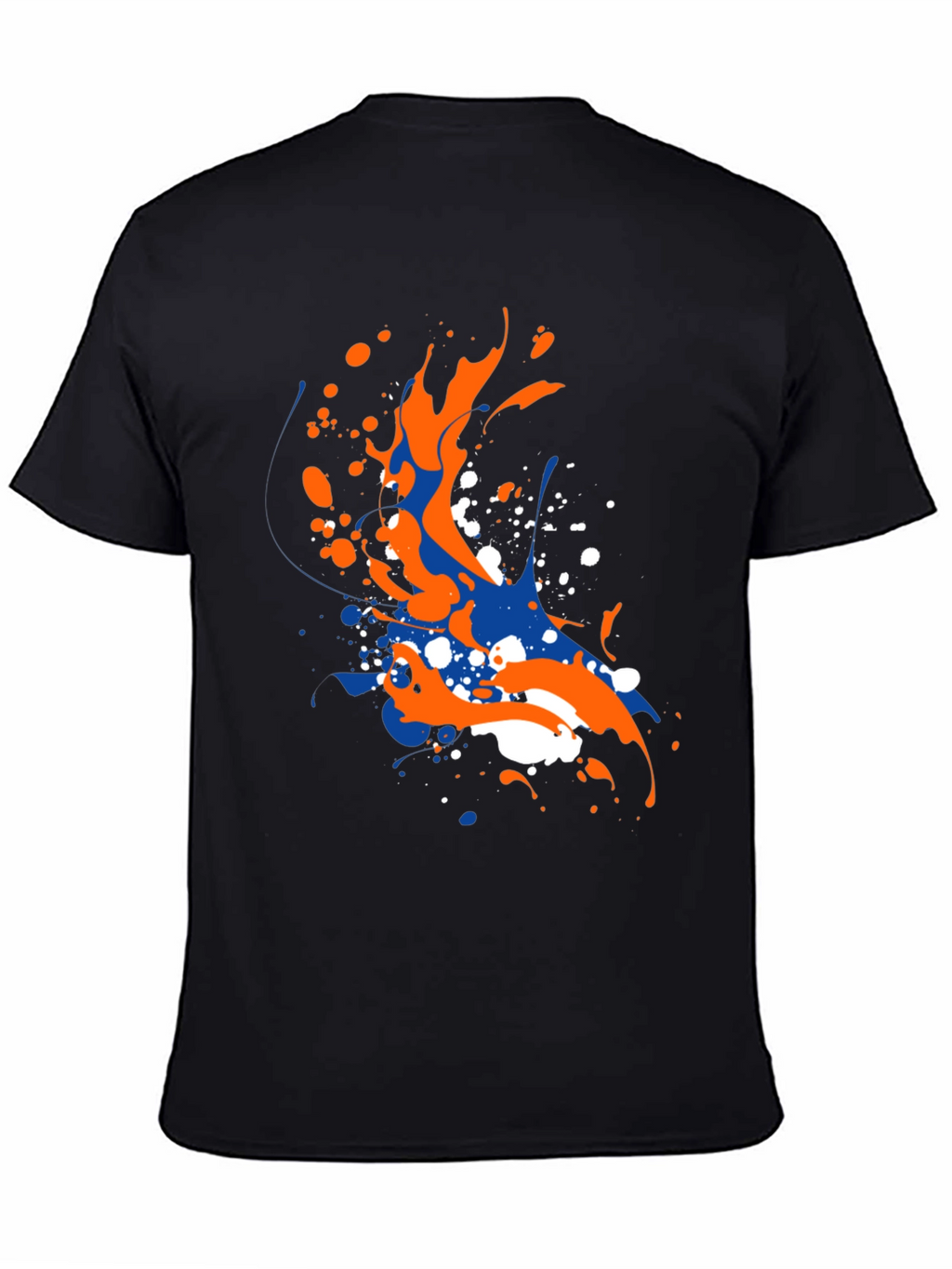 Abstract Splatter Graphic Mens Black T-Shirt