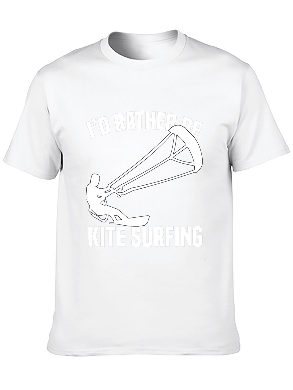 Kite Surfing Black T-Shirt: Id Rather Be Kite Surfing
