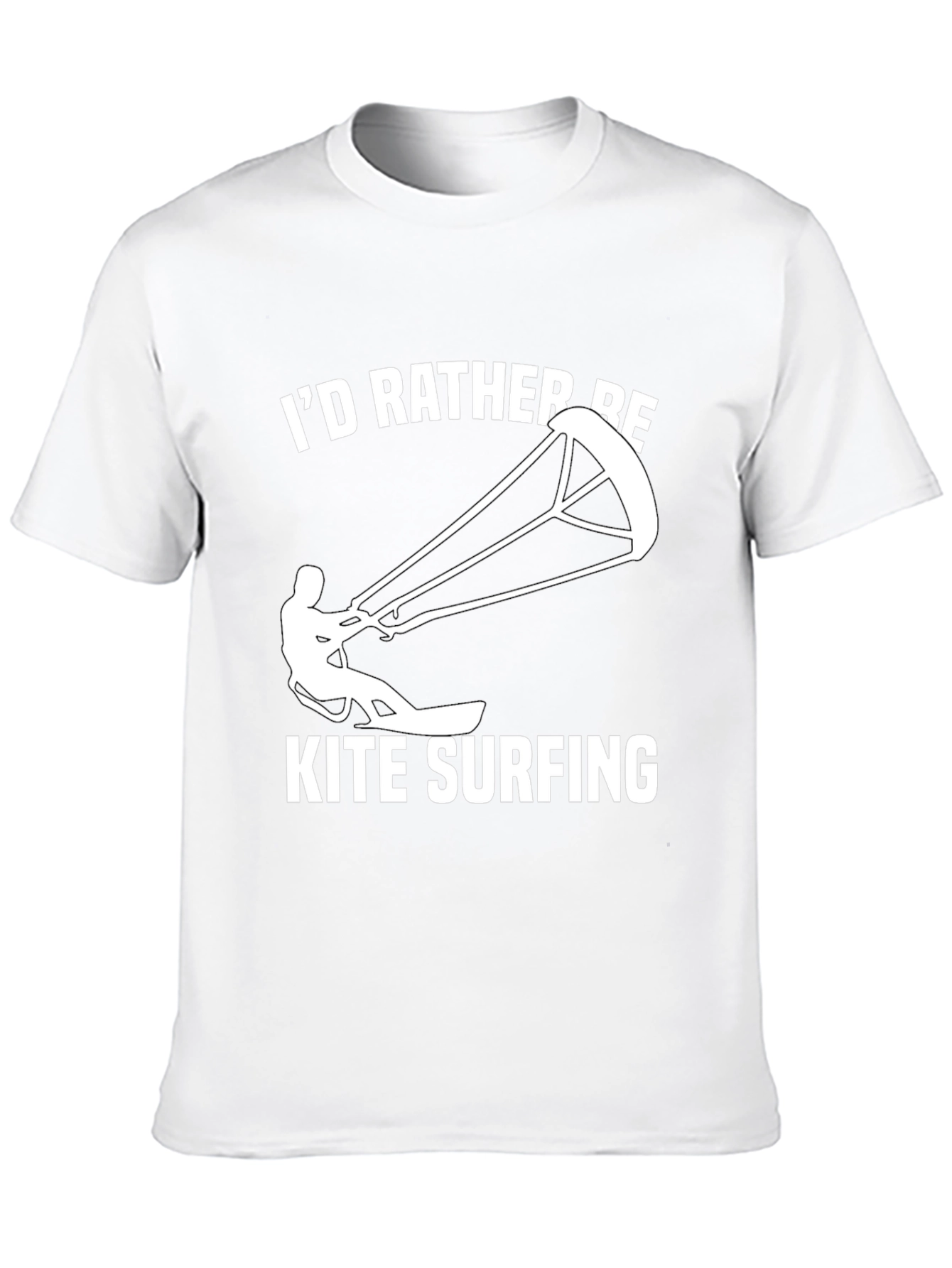 Kite Surfing Black T-Shirt: Id Rather Be Kite Surfing