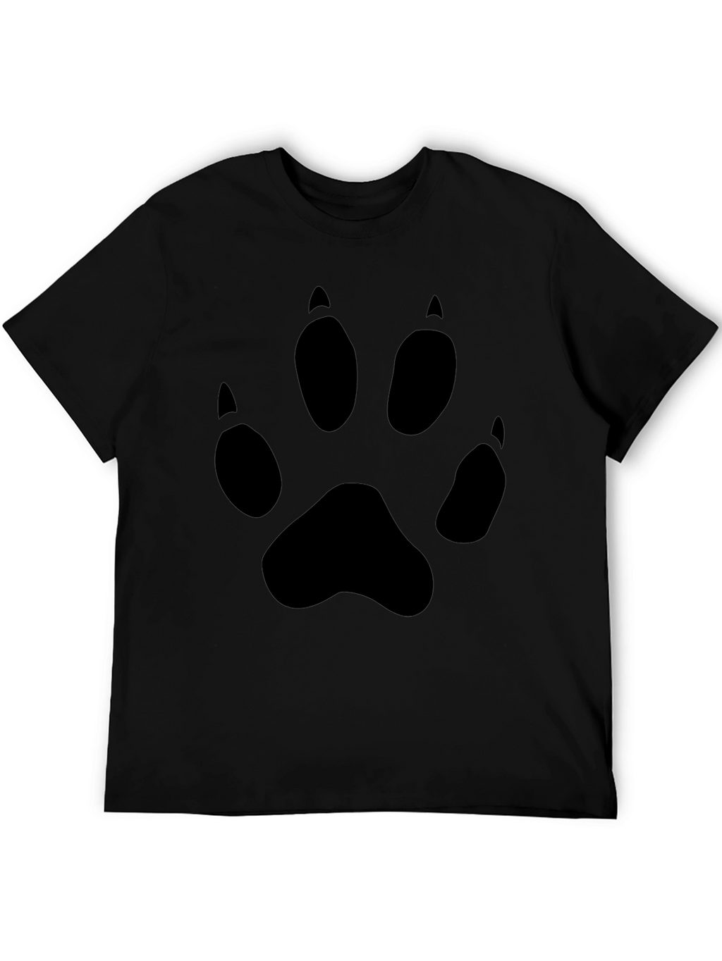 Black T-Shirt with Animal Paw Print Design