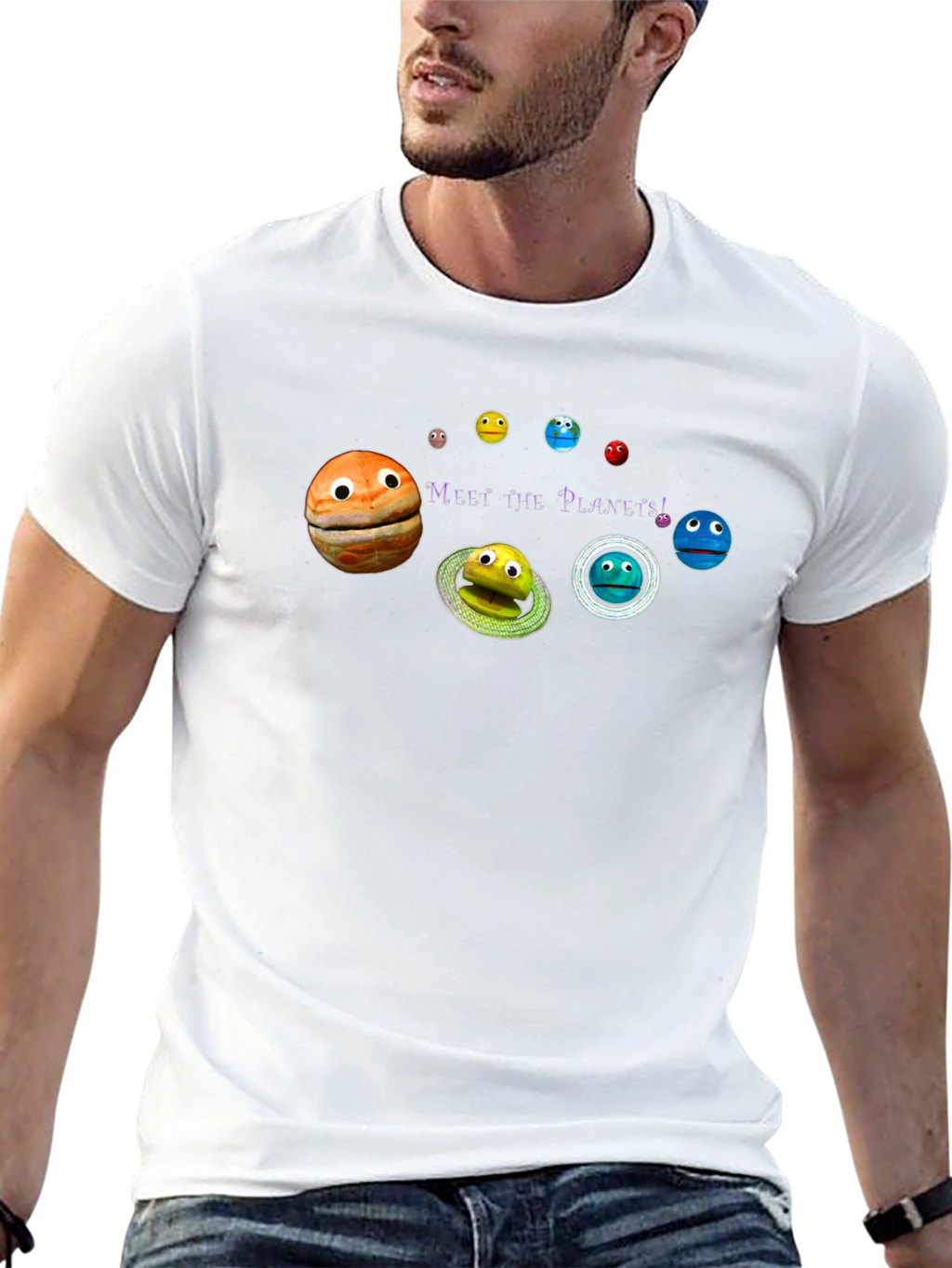 Meet the Planets Graphic T-Shirt - Black