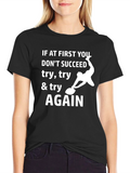 Curling Motivation T-Shirt: Try Try Again