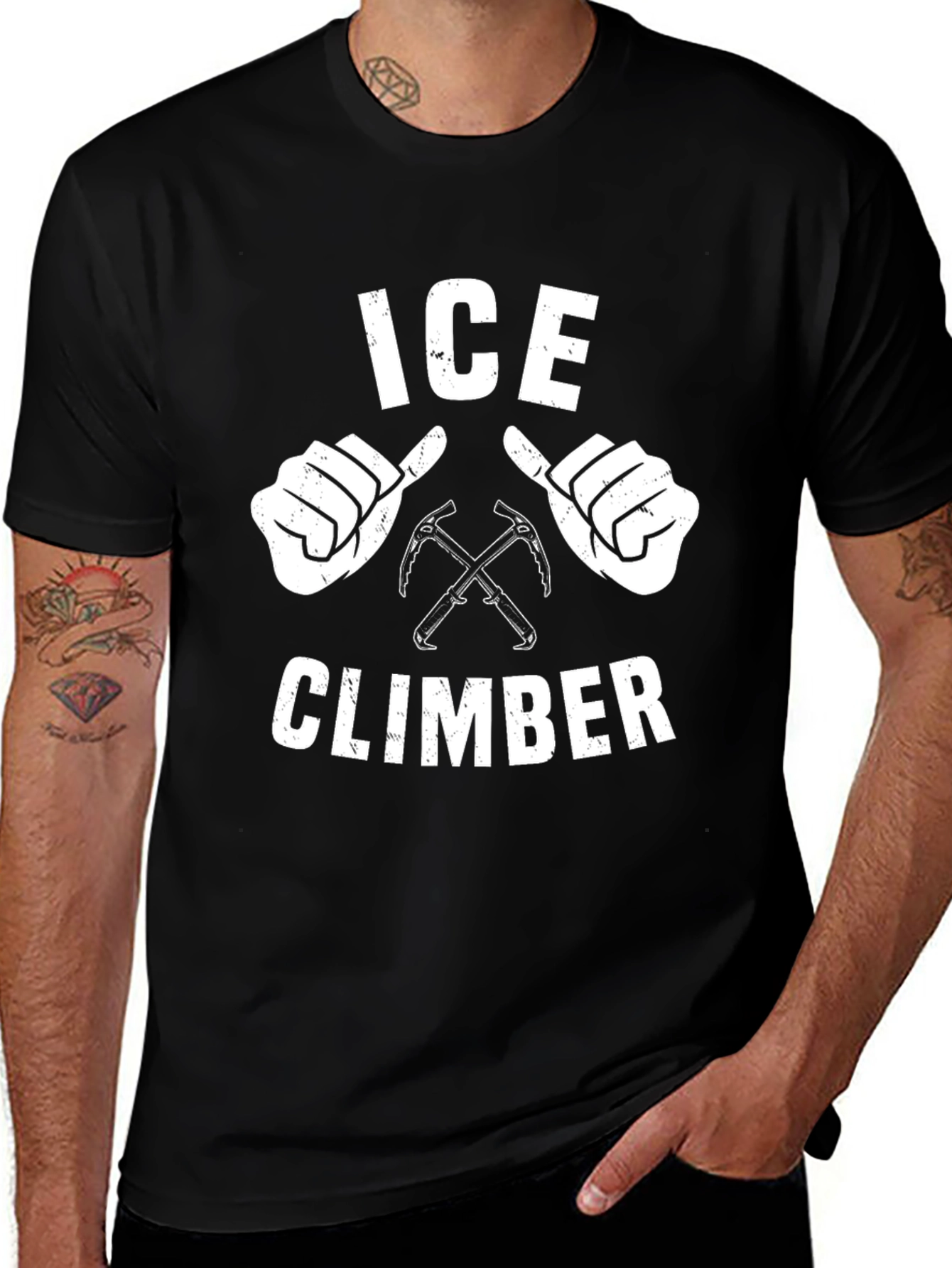 Ice Climber Graphic Tee - Black Cotton Blend