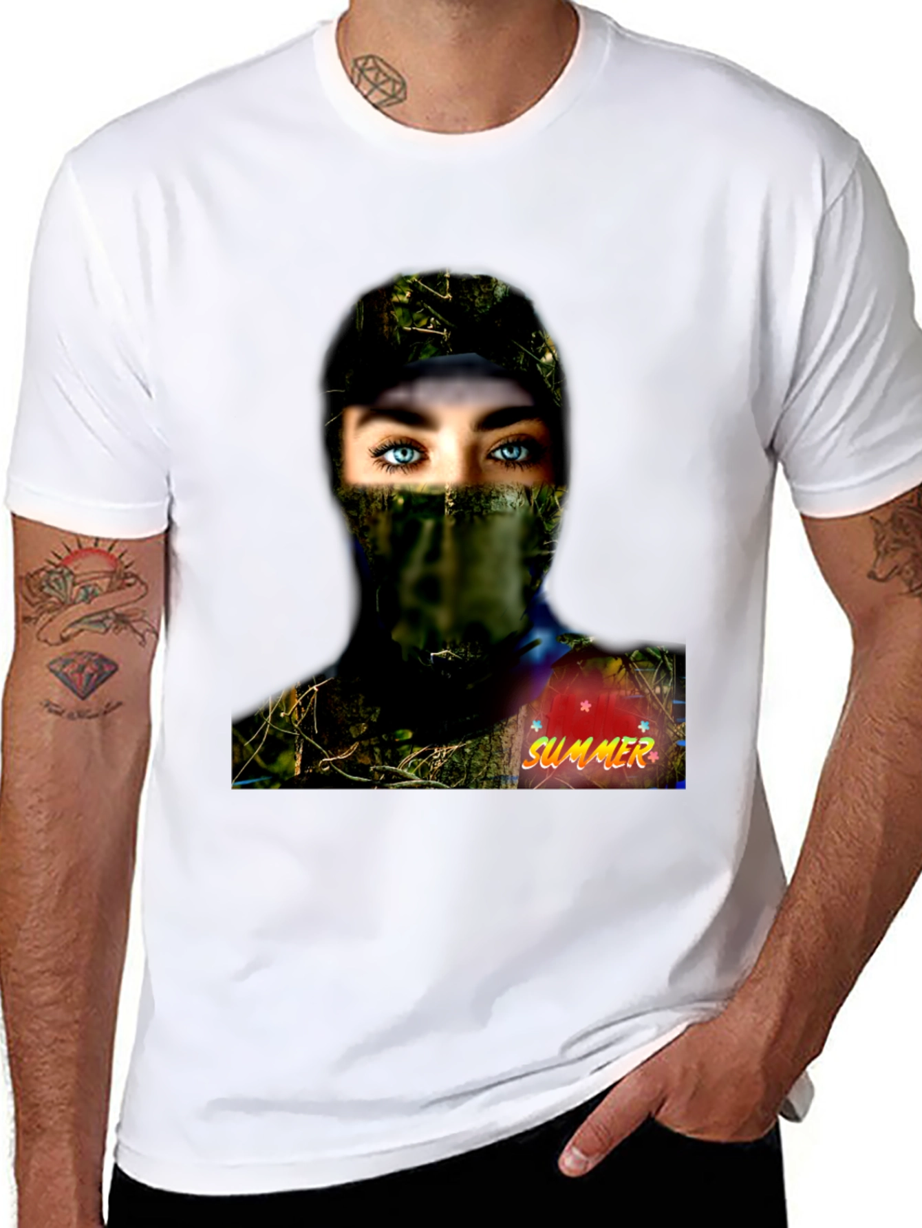 Camouflage Girl Graphic Tee - Summer Ready!