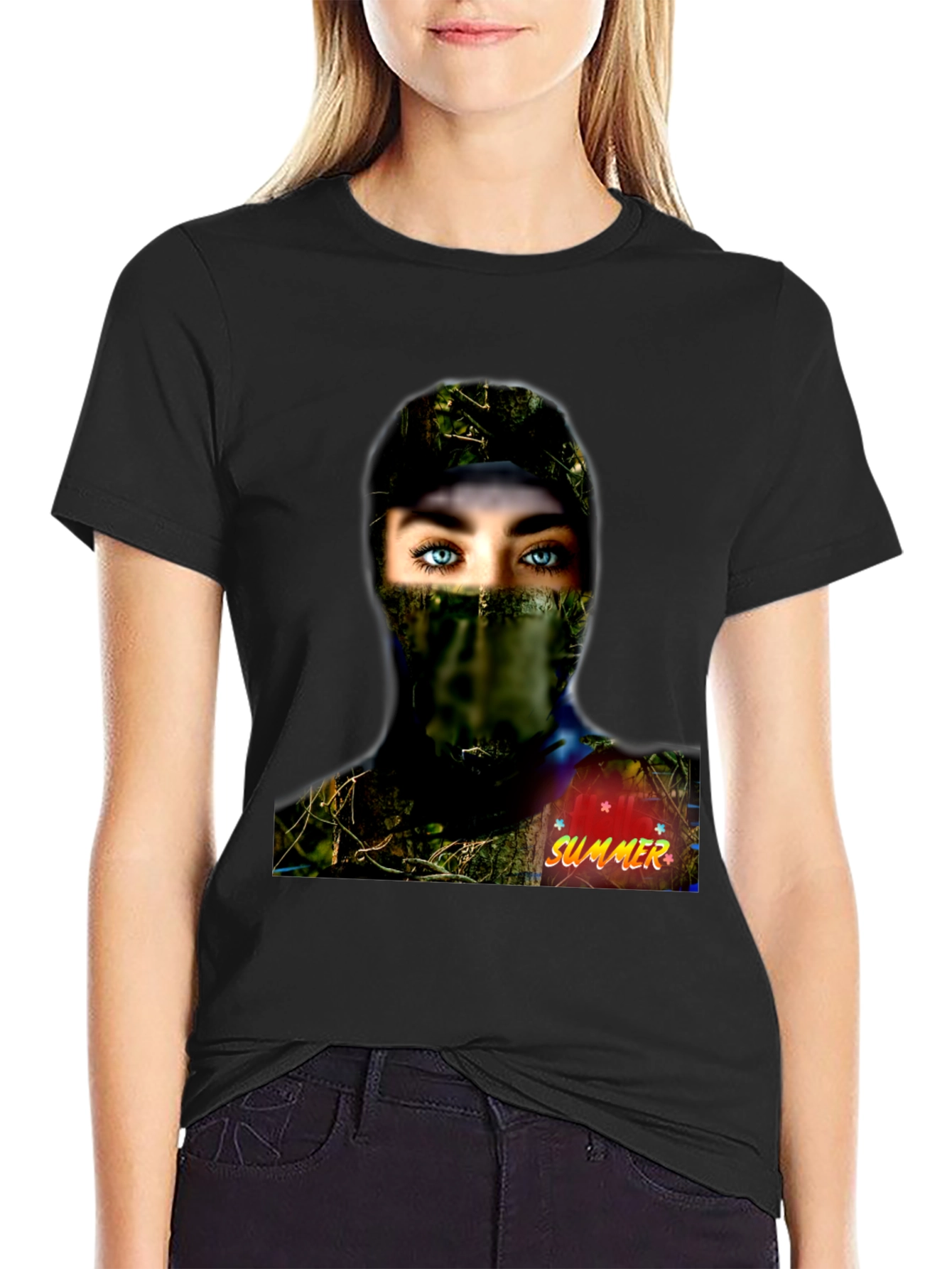 Camouflage Girl Graphic Tee - Summer Ready!