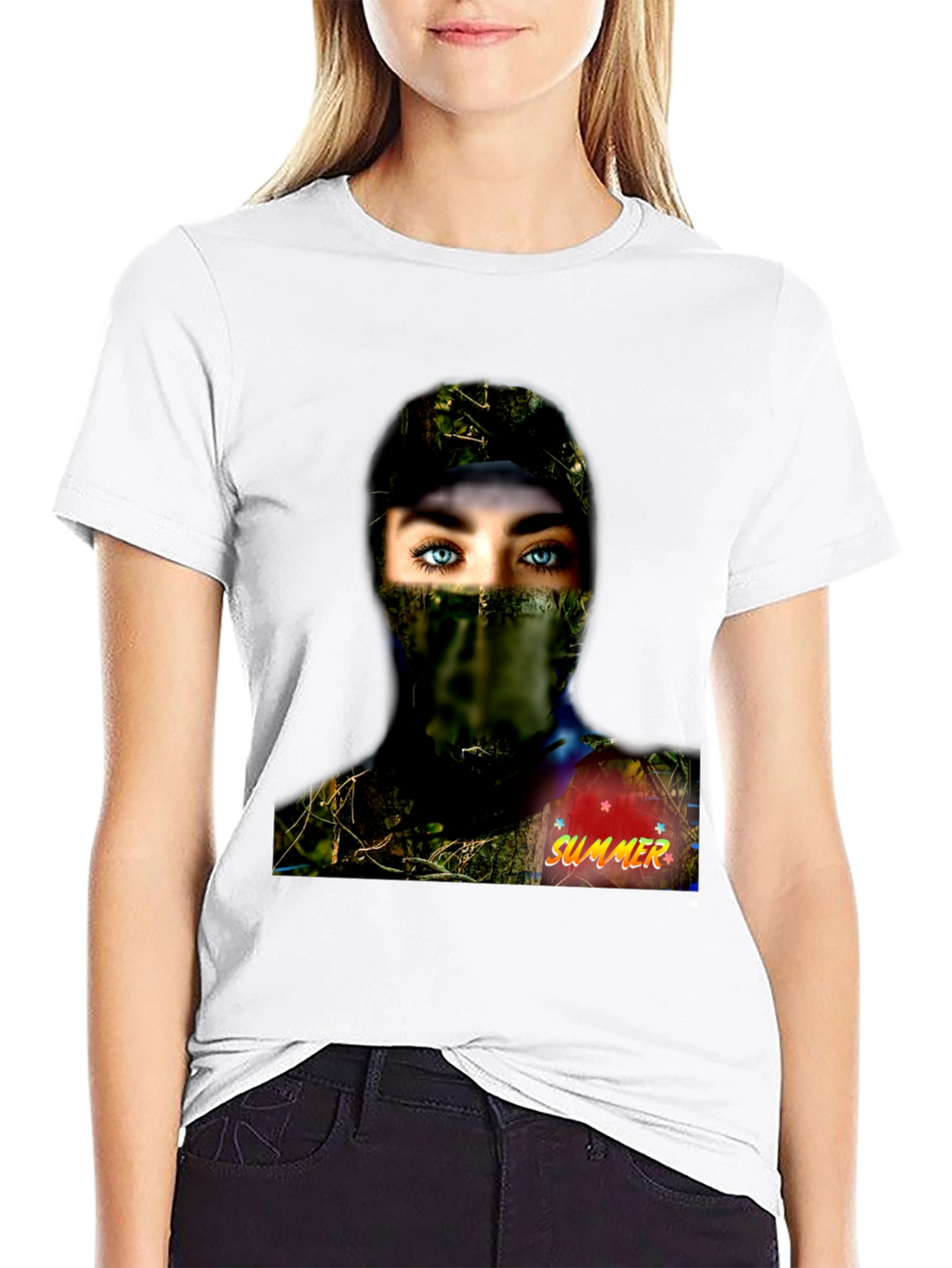 Camouflage Girl Graphic Tee - Summer Ready!