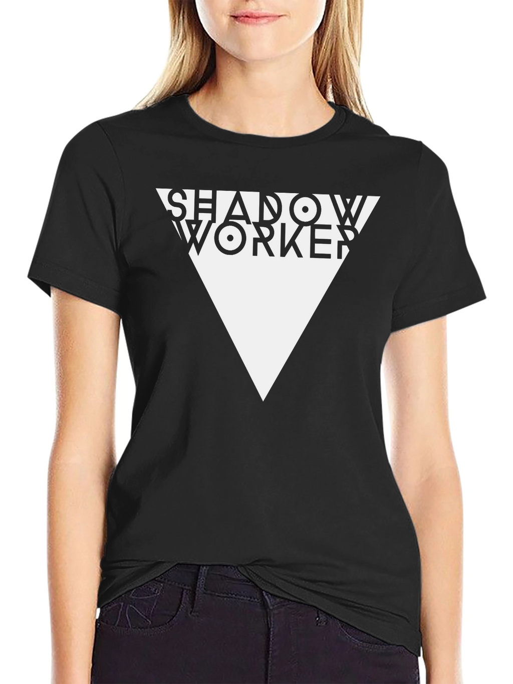Shadow Worker Graphic Tee - Black Cotton T-Shirt