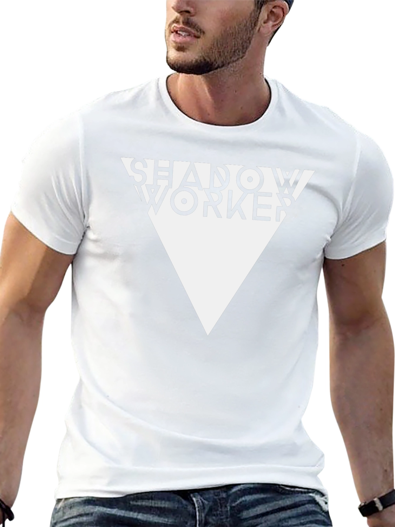 Shadow Worker Graphic Tee - Black Cotton T-Shirt