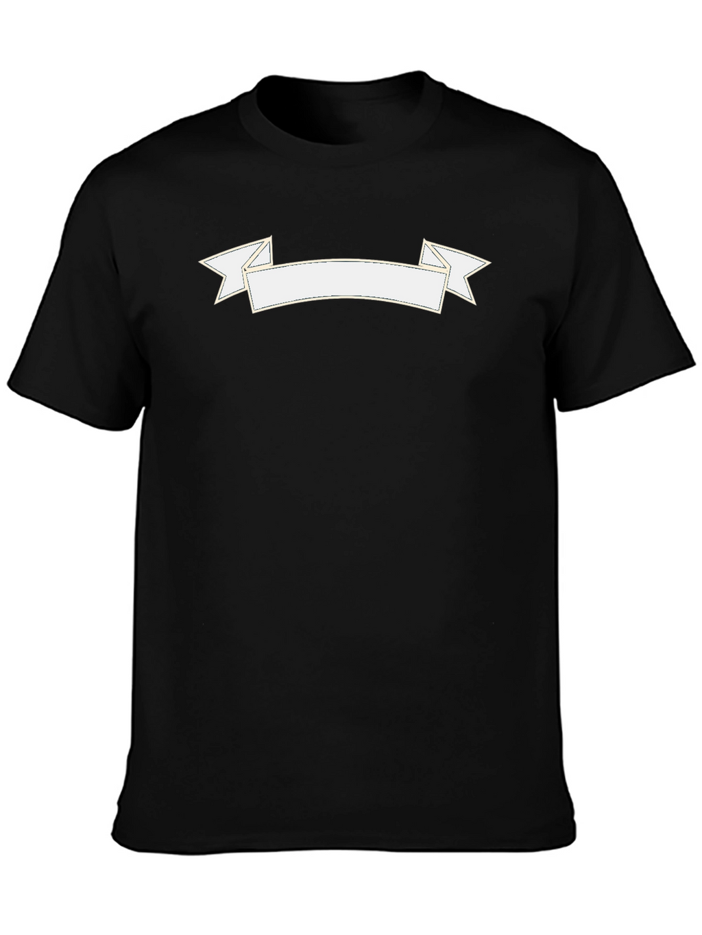 Black Graphic Tee with Customizable Banner