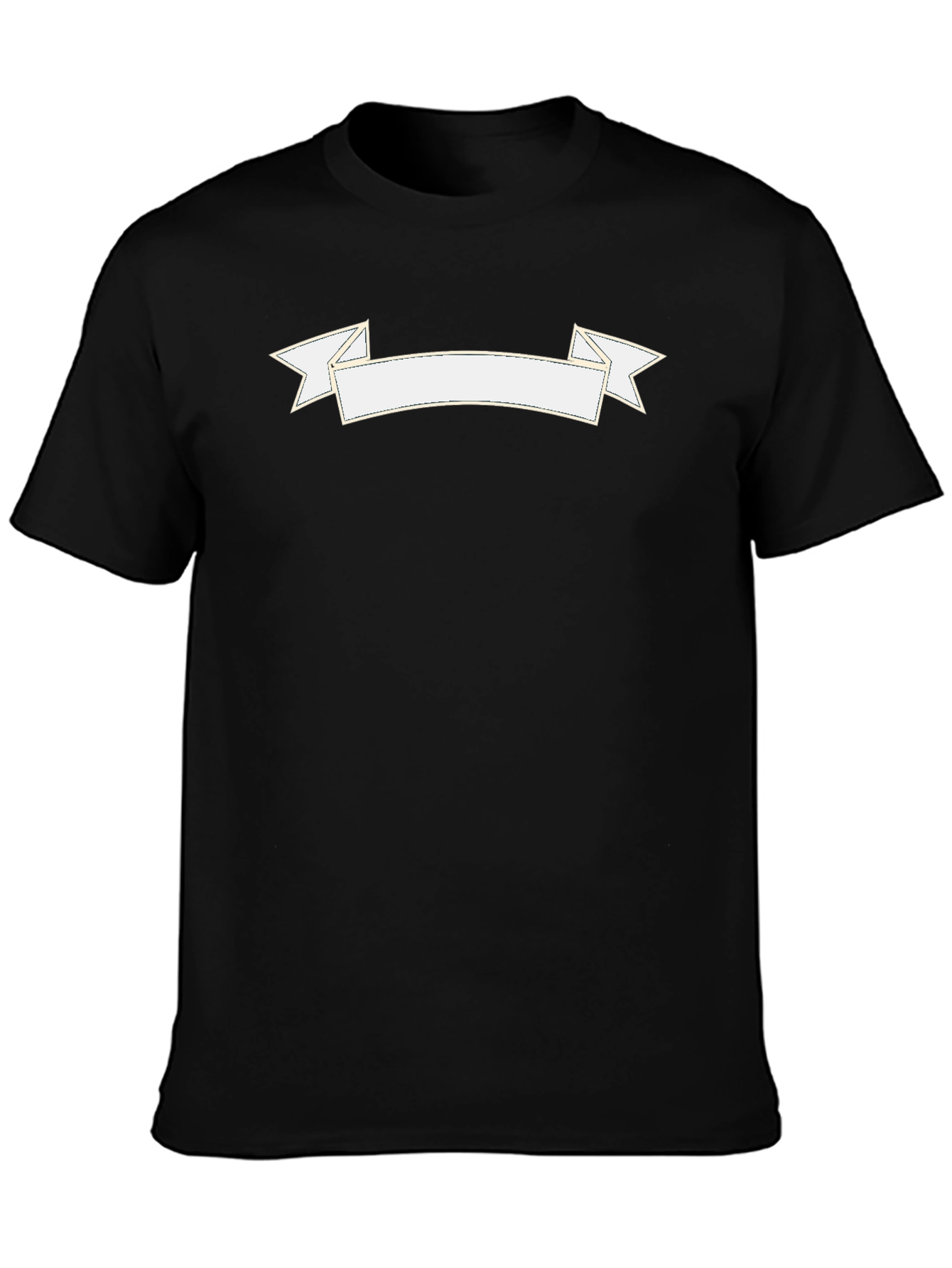 Black Graphic Tee with Customizable Banner