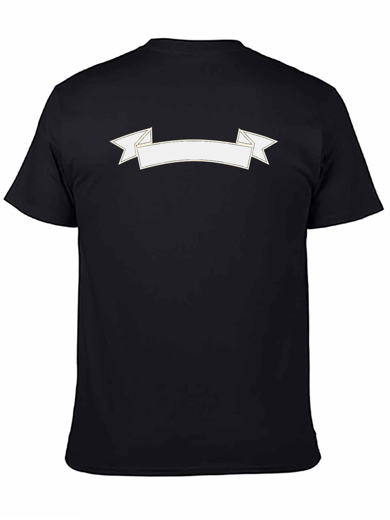 Black Graphic Tee with Customizable Banner
