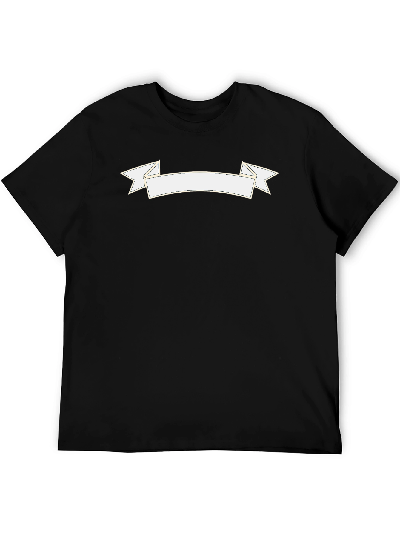 Black Graphic Tee with Customizable Banner