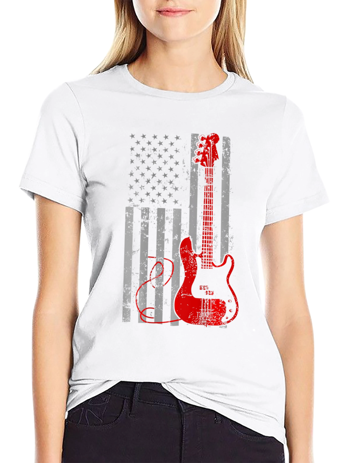 American Flag Guitar T-Shirt