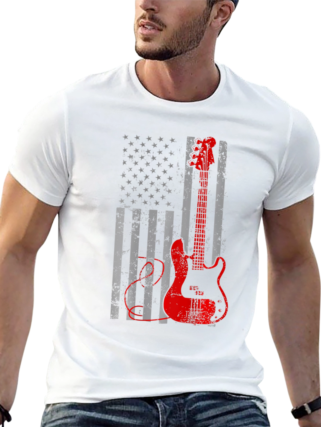 American Flag Guitar T-Shirt