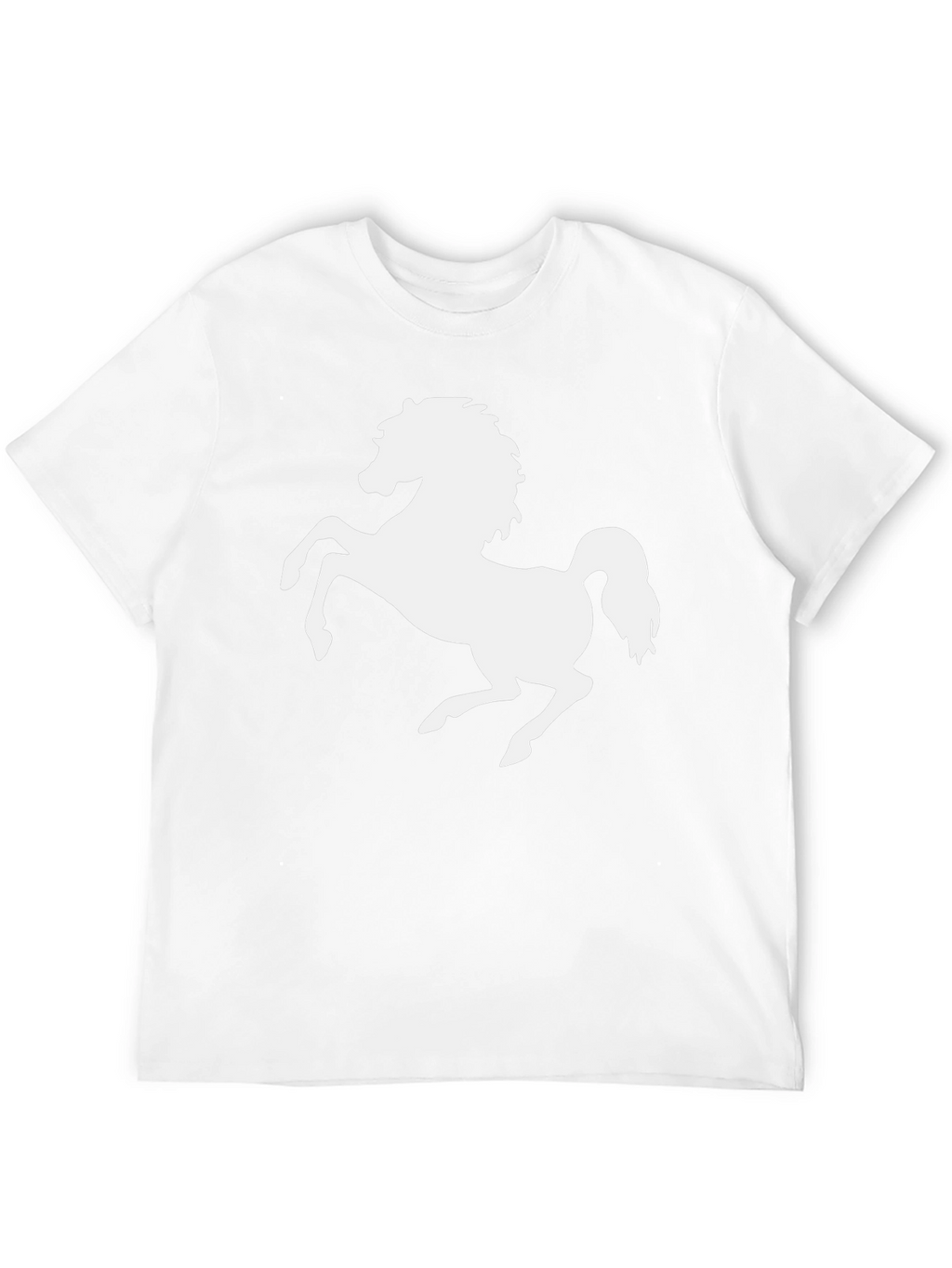 Black T-Shirt with White Horse Graphic