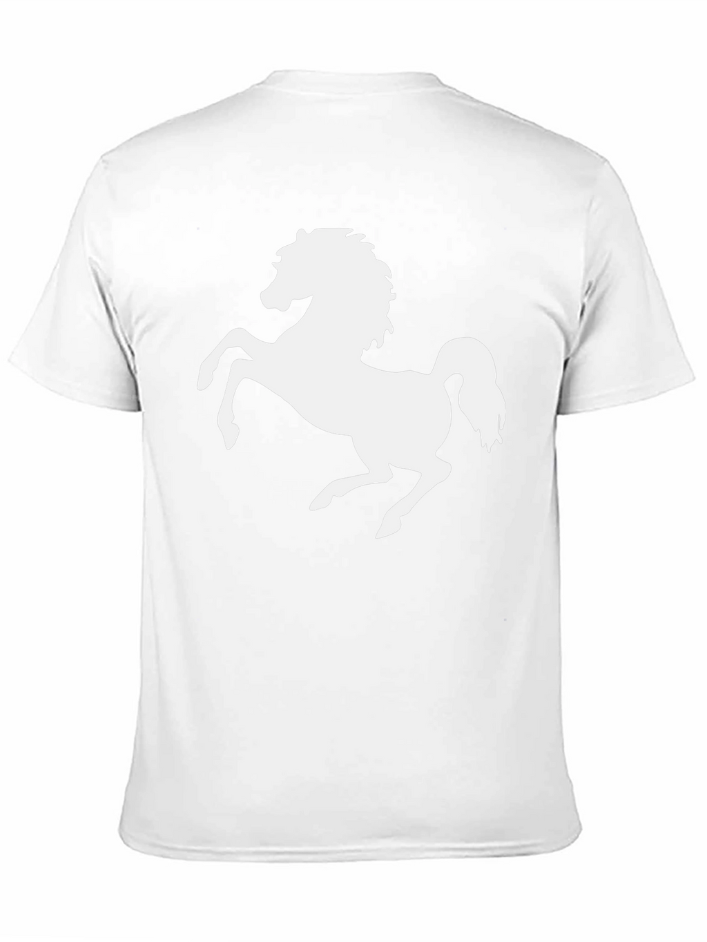 Black T-Shirt with White Horse Graphic