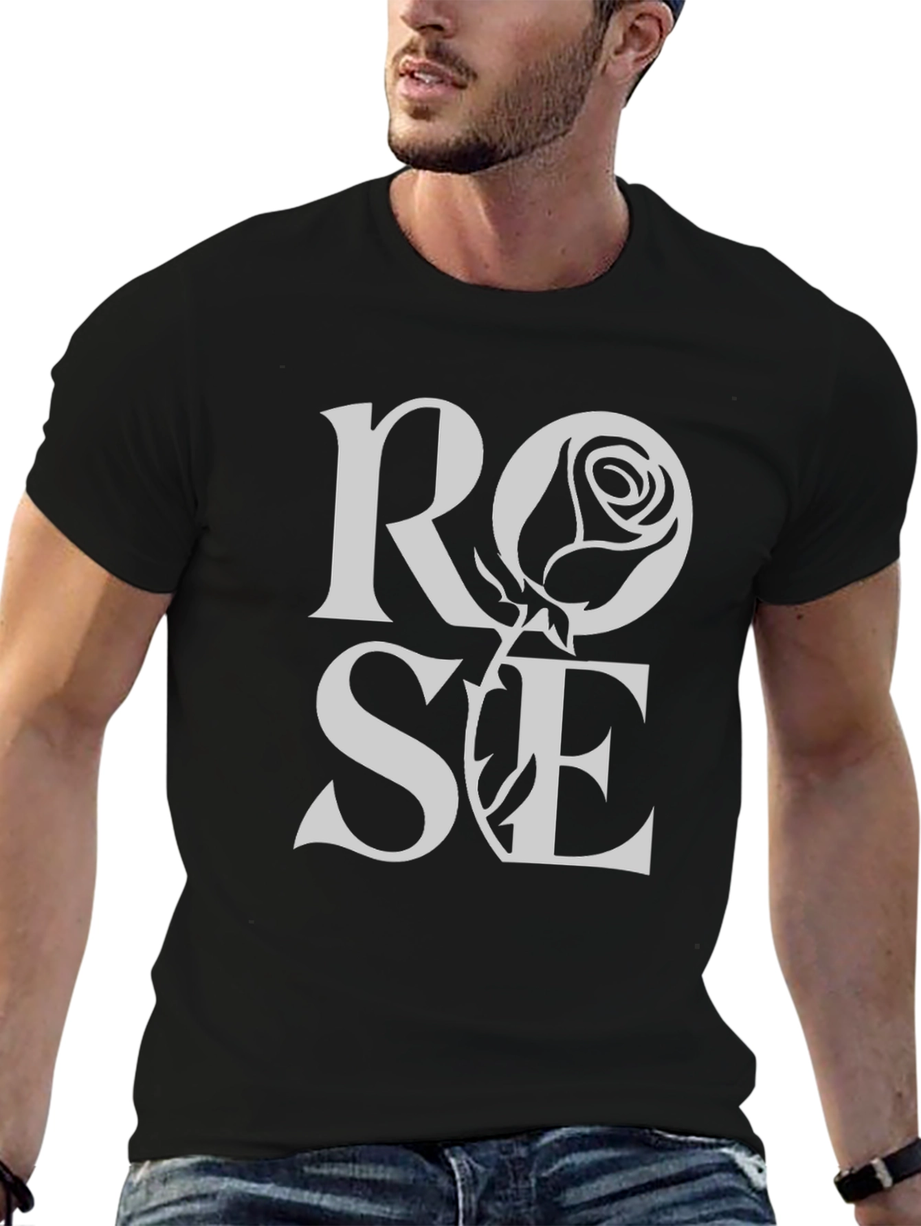 Black ROSE Graphic Tee for Men