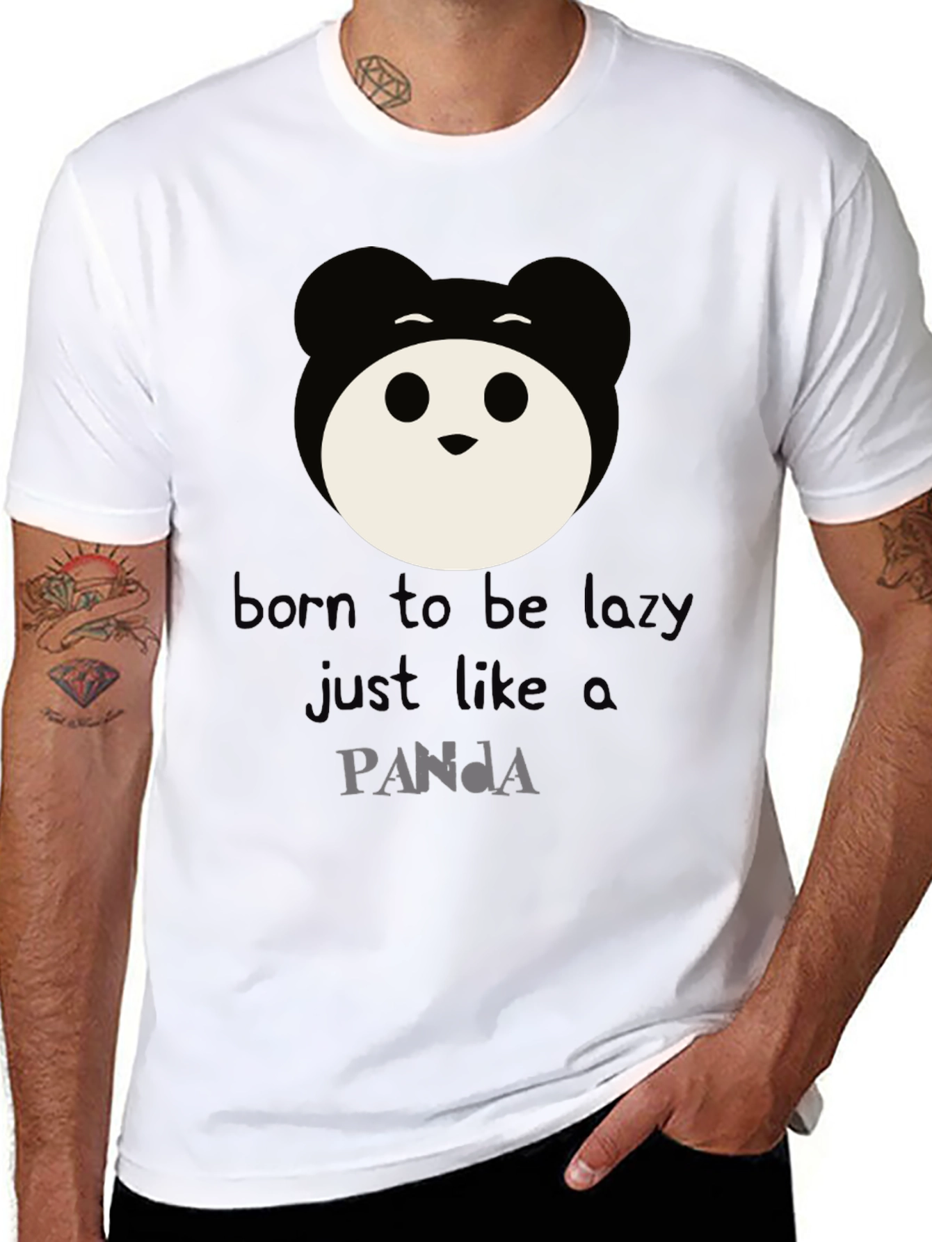Born to Be Lazy Panda Graphic Tee