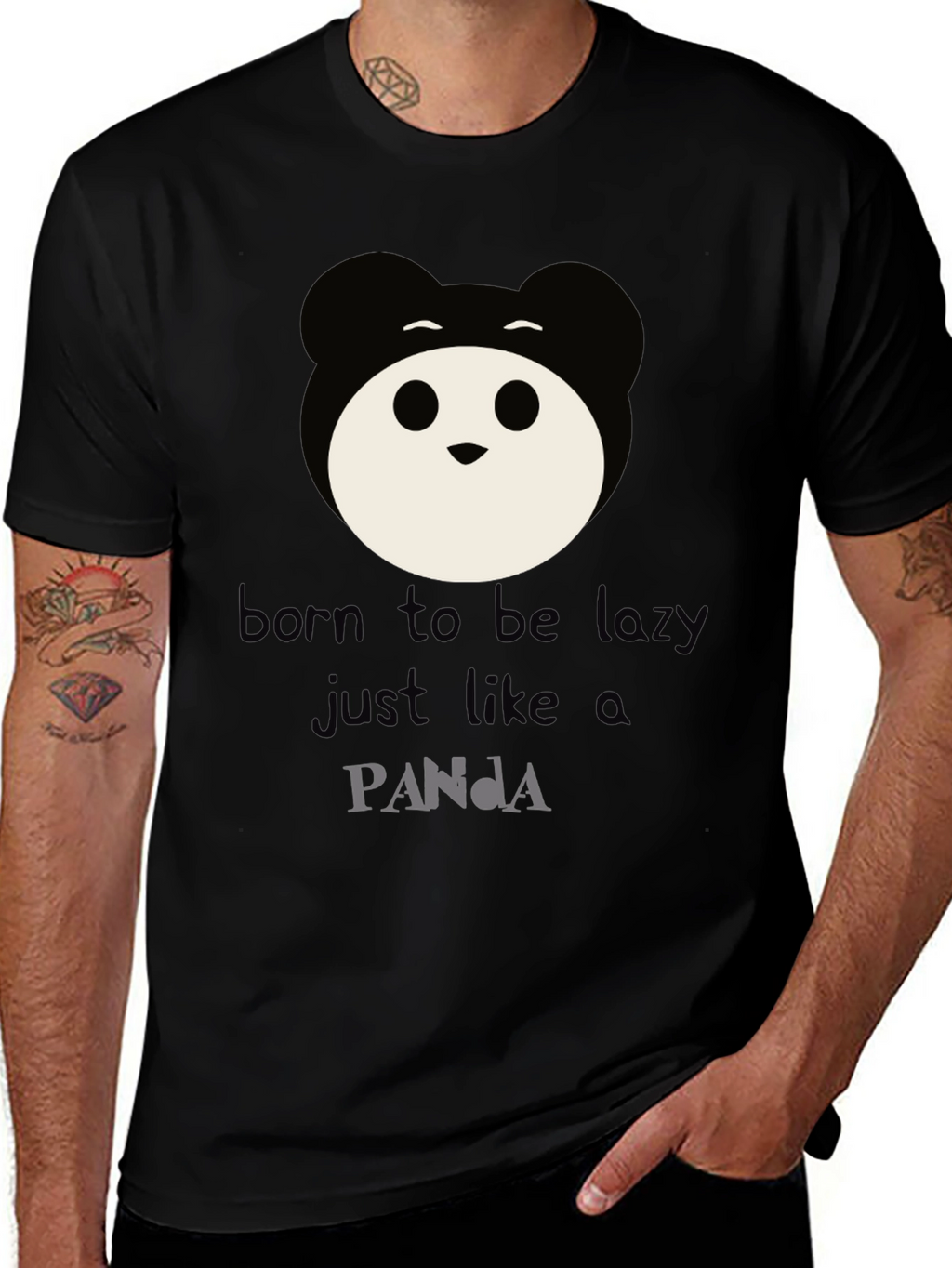 Born to Be Lazy Panda Graphic Tee