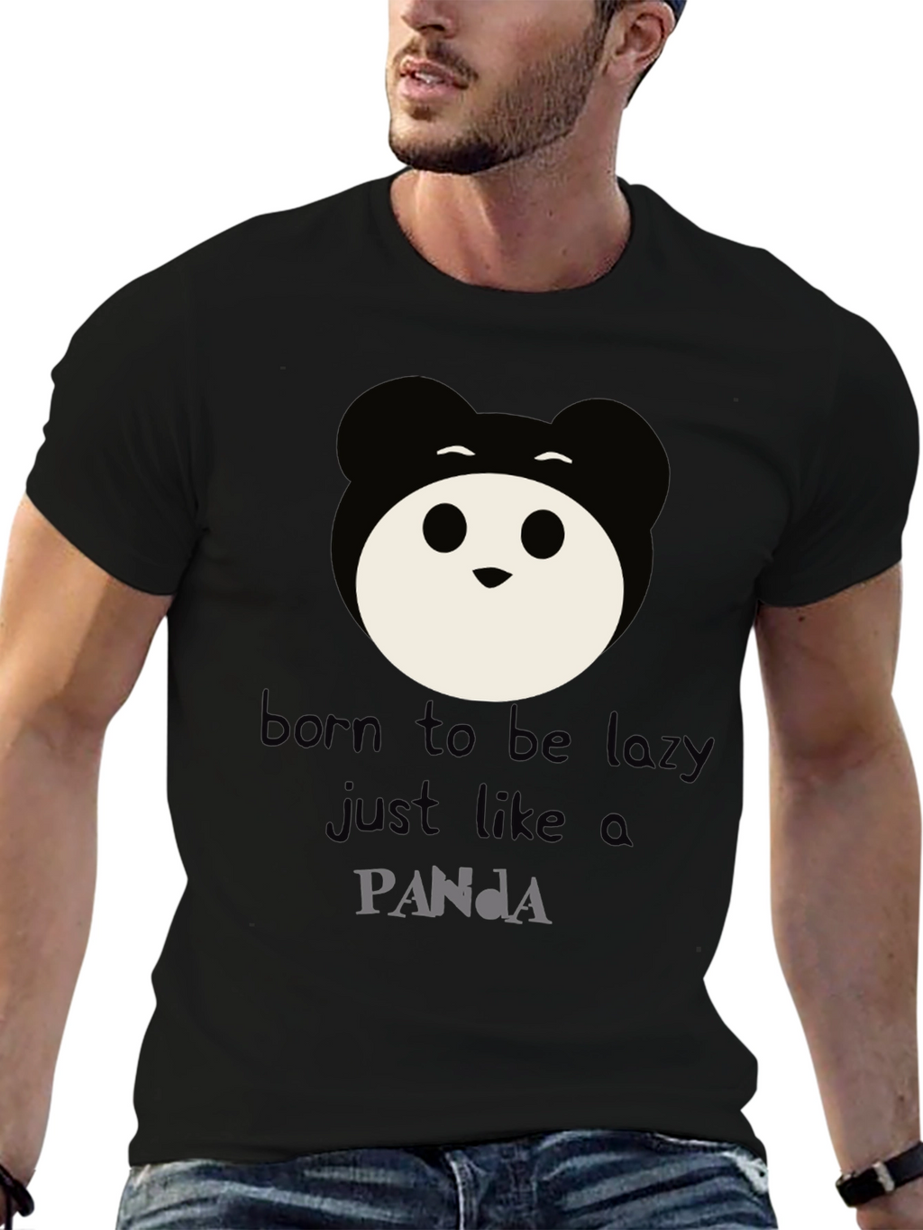 Born to Be Lazy Panda Graphic Tee