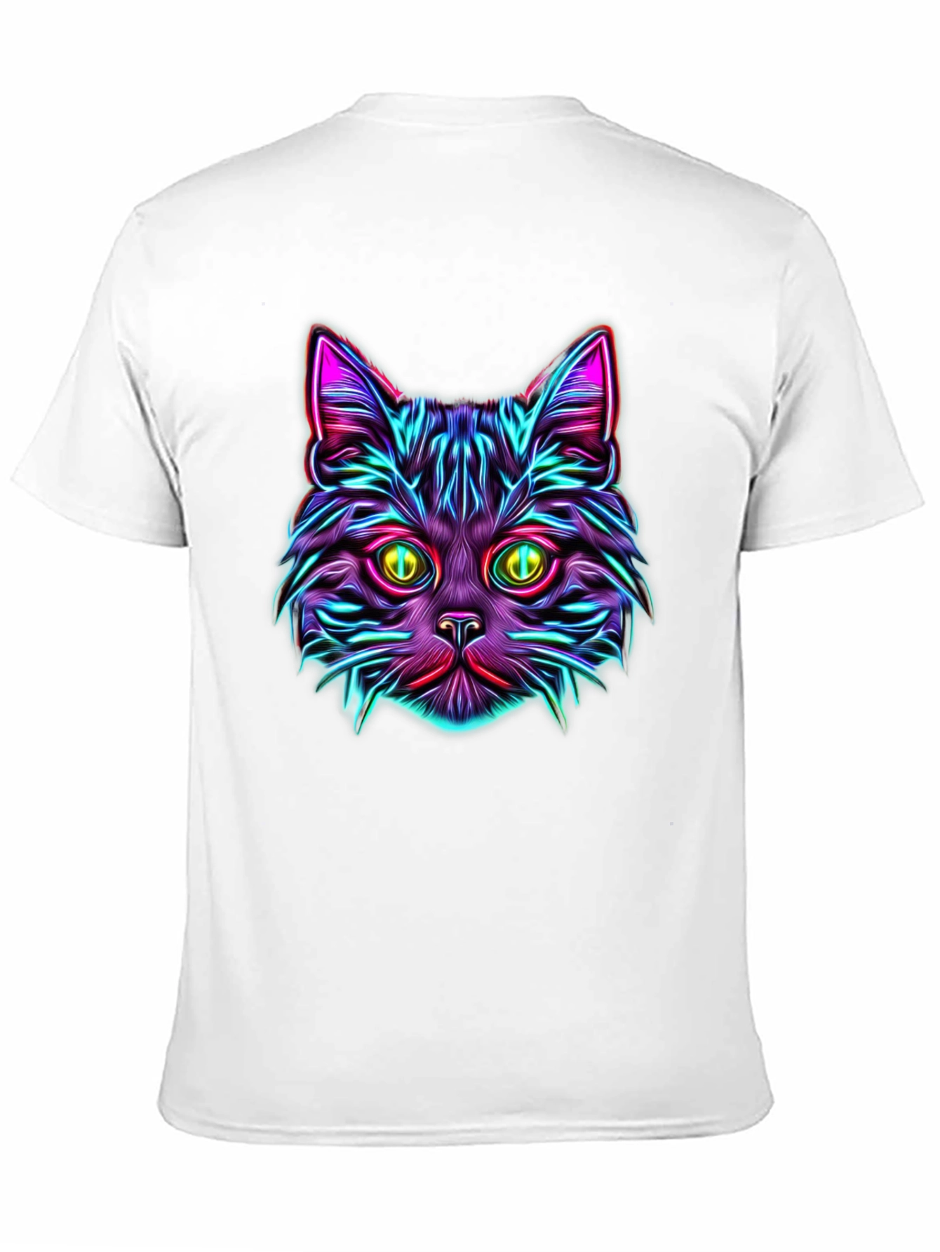 Neon Cat Graphic Tee - Vibrant Unisex T-Shirt