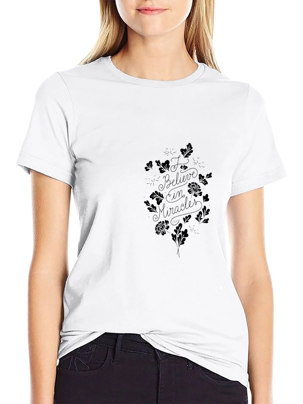 Believe in Miracles Black Graphic Tee