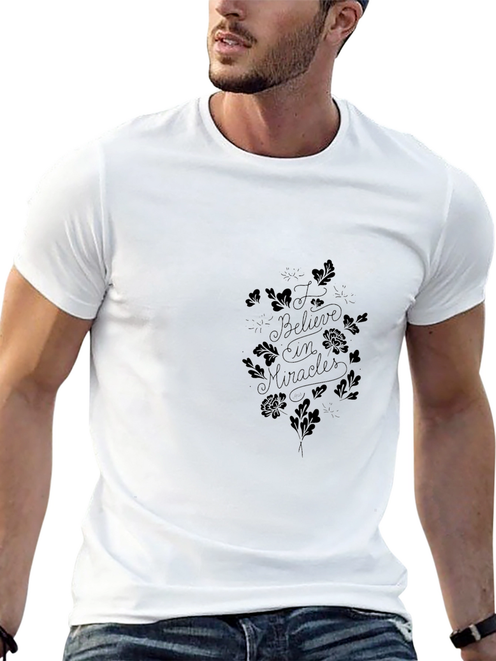 Believe in Miracles Black Graphic Tee