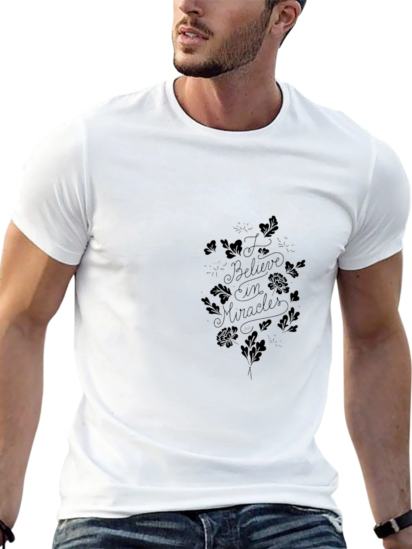 Believe in Miracles Black Graphic Tee