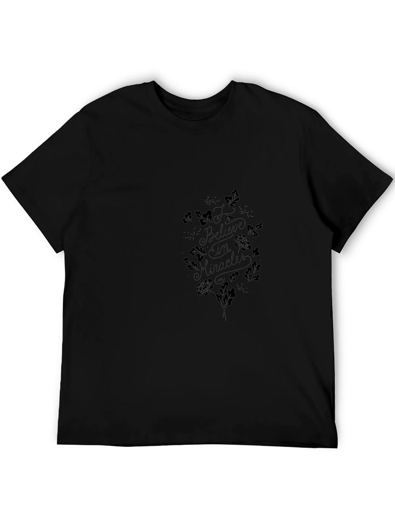 Believe in Miracles Black Graphic Tee