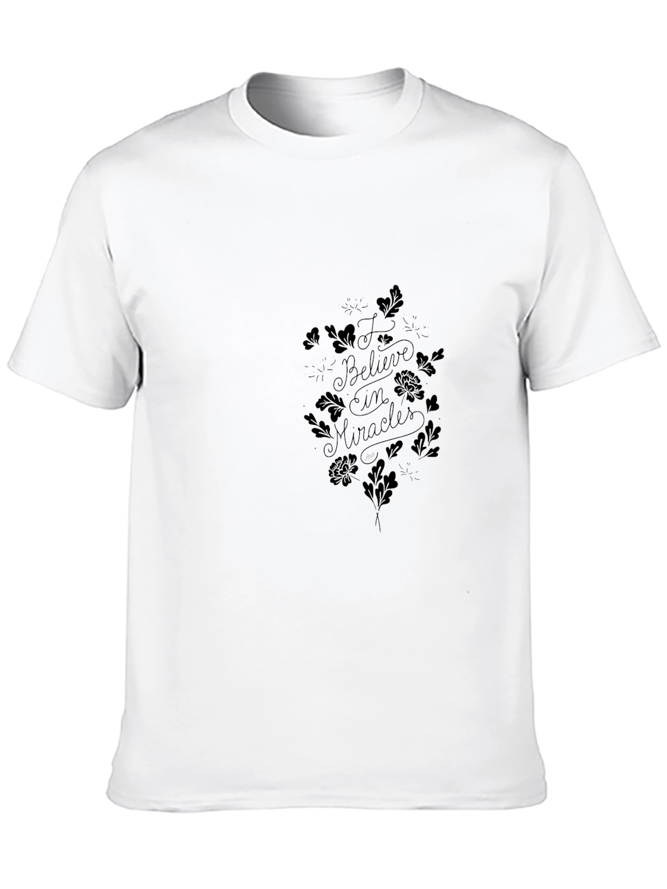 Believe in Miracles Black Graphic Tee