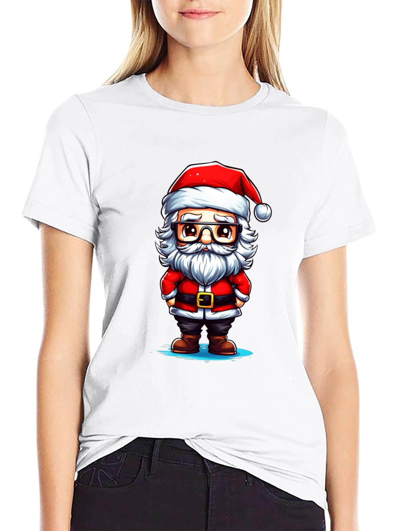 Cartoon Santa Graphic Tee - Holiday Cheer!