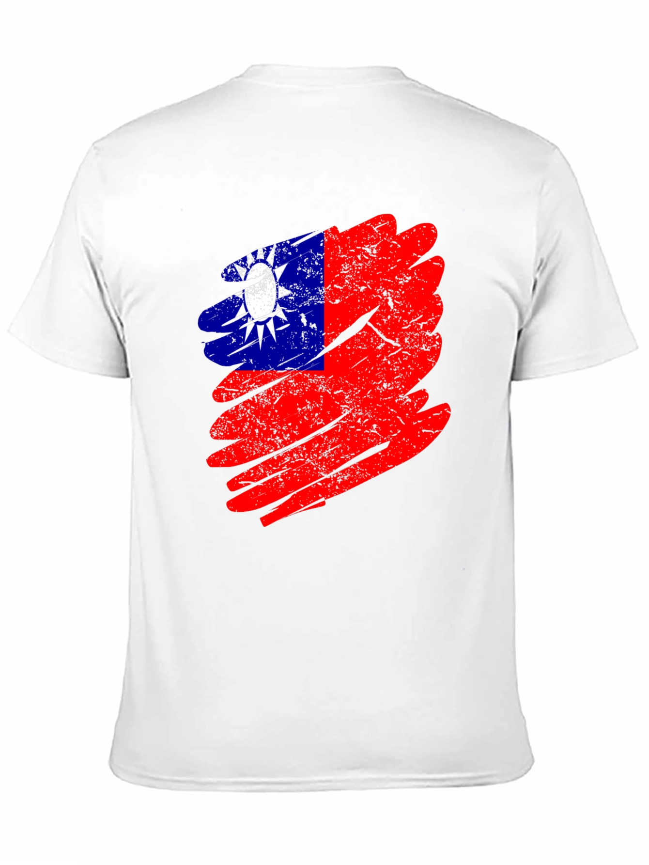 Taiwan Flag Grunge Style Mens Black T-Shirt